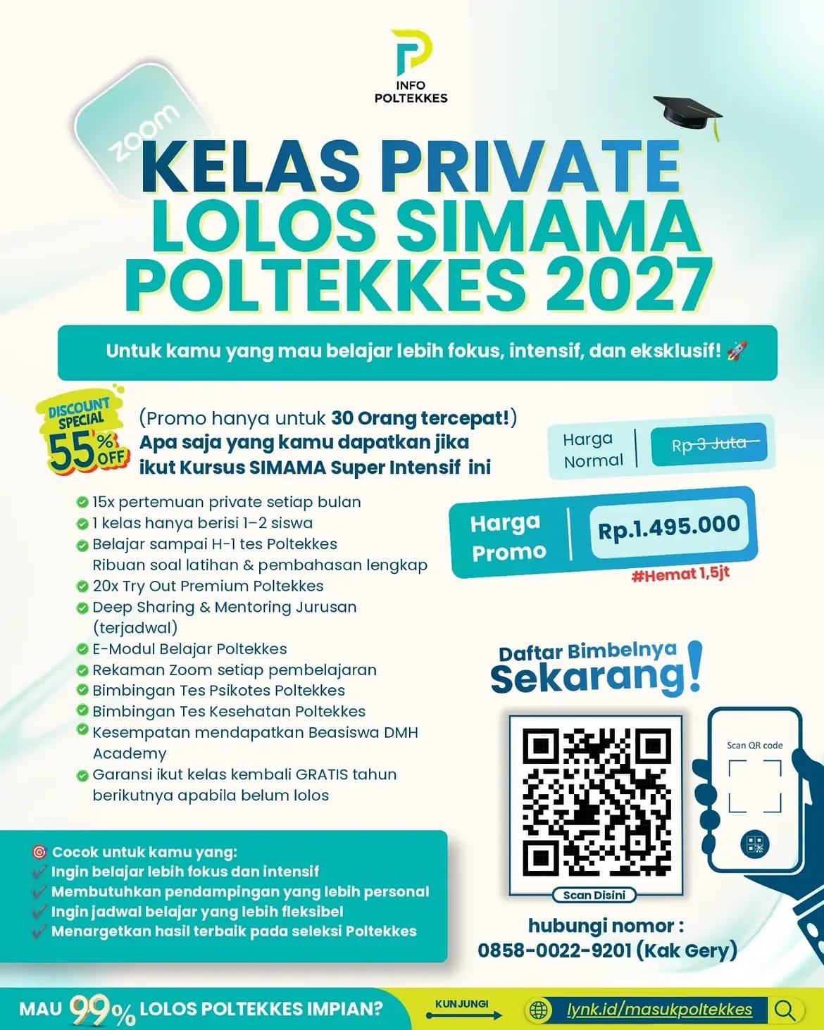 BIMBEL LOLOS POLTEKKES 2027 (PRIVATE INTENSIF)