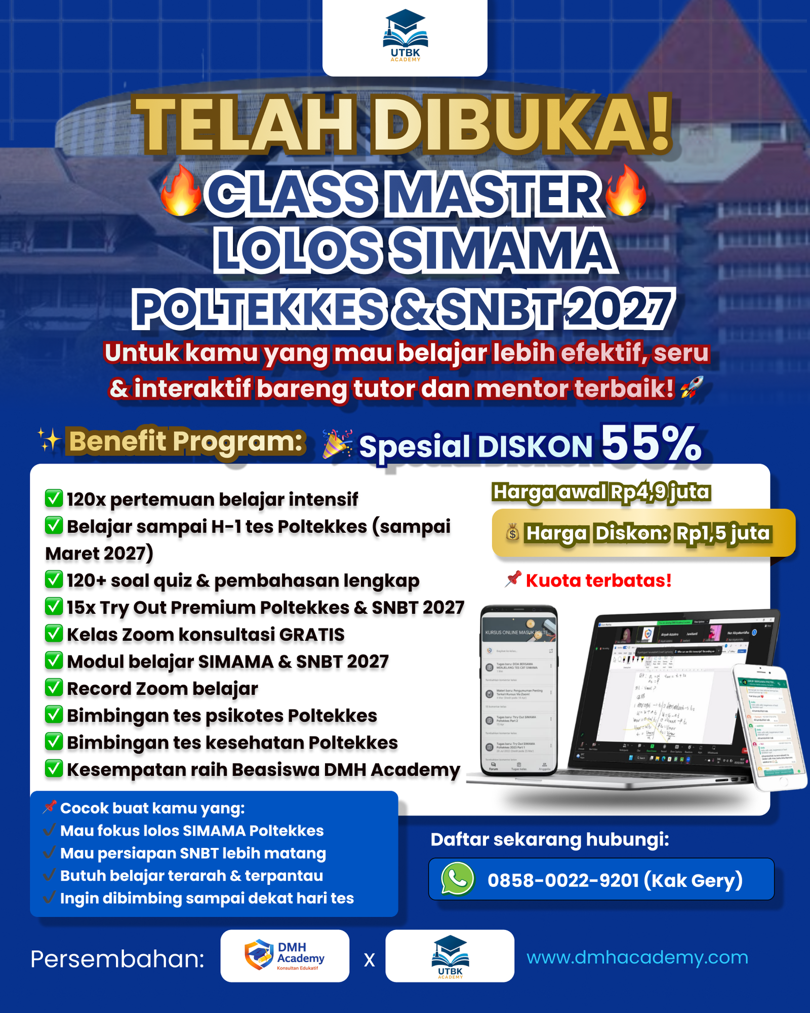 CLASS MASTER LOLOS SNBT & SIMAMA POLTEKKES 2027